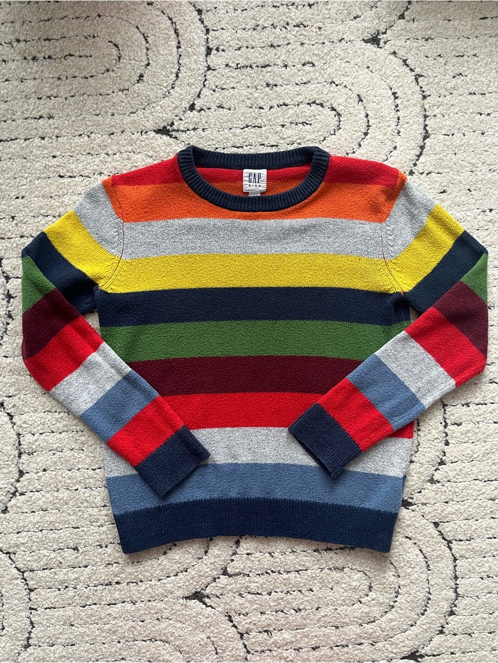 GAP Kids Multicolor Stripe Crewneck Sweater